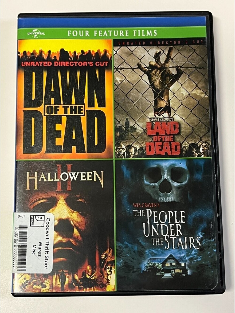 4 Horror DVD Set Dawn of the Dead Land Halloween 2 People Under Stairs